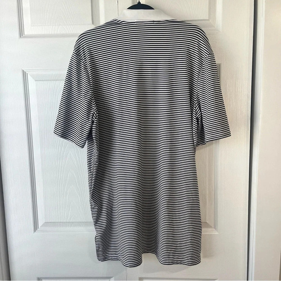 RLX Ralph Lauren Polo Shirt Mens L Black White Striped Stretch - Picture 4 of 5